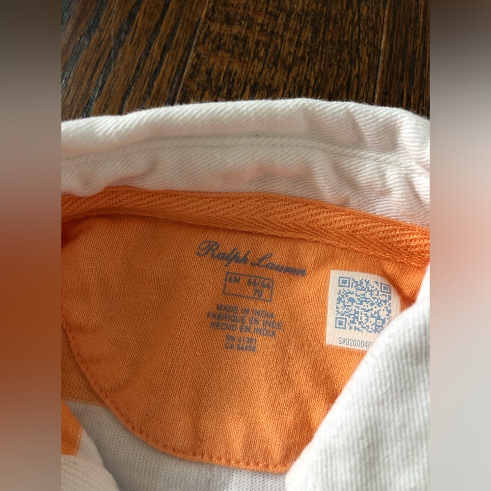 Ralph Lauren Boys 6M Striped Short-Sleeved Polo Rugby Stripe Shortall Romper - Picture 4 of 10